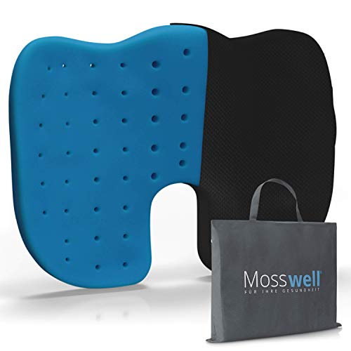 Mosswell® Ergonomisches Sitzkissen zur Druckentlastung | Perforiertes Steißbeinkissen für mehr Sitzkomfort auf dem Bürostuhl | Für Home Office geeignet