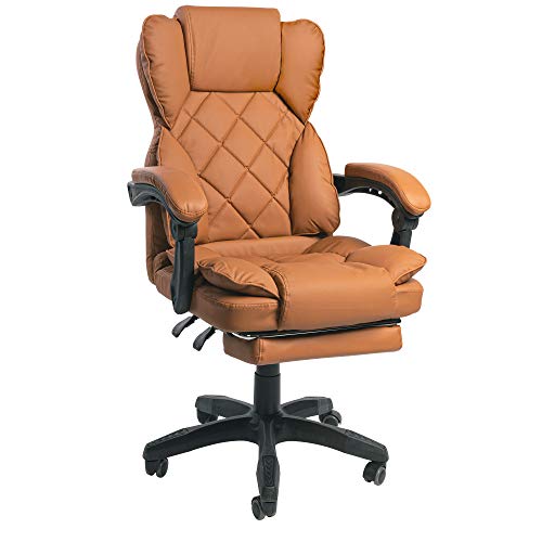 Schreibtischstuhl Design Bürostuhl TV Bürosessel Chefsessel Relax & Home Office, Farbe:Braun