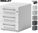 BISLEY Rollcontainer mit 3 Universal Schubladen | Bürocontainer aus Metall abschließbar | Tischcontainer mit Rollen | TÜV / GS geprüft...