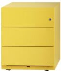 BISLEY Rollcontainer Note A4, 3 Schübe à 150 mm, gelb