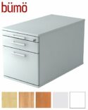Bümö® Rollcontainer 80 cm tief in Grau mit 2 Schüben und Hängeregister Schublade | Bürocontainer aus Holz | Tischcontainer mit...
