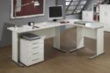 Büroeinrichtung Büromöbel Büro Weiß Eckschreibtisch Bürocontainer Aktenschrank Regal Schreibtisch (Eckschreibtisch mit Bürocontainer)