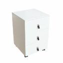 Design Rollcontainer HERITAGE edelmatt weiß Container mit drei Schubladen Schreibtisch Stauraum