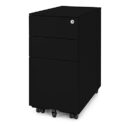 Ergotopia® Rollcontainer schwarz - abschließbarer Bürocontainer für Schreibtisch 60x30x52 cm (HxBxT) - Büro Container mit 3 Schubladen - Schreibtischcontainer abschließbar