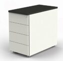 FORM 5 Anstellcontainer Bürocontainer Container mit 4 Schüben Weiß / Anthrazit
