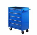 Homcom® Fahrbarer Werkstattwagen Werkzeugwagen Rollwagen Werkzeugkasten mit 5 Schubladen blau