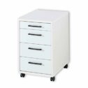 Stella Trading INNO4HOME Rollcontainer Schreibtisch, Weiß matt - Mobiler Schubladenschrank Büroschrank mit 4 Schubladen passend zum Schreibtisch - 43 x...