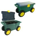 UPP Garten Roll-Sitzbox mit Staufach, ideal auch als Outdoor Werkzeugwagen | Der Rollwagen ist der rückenschonende Gartenhelfer beim Beet bepflanzen...