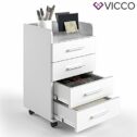 VICCO Rollcontainer weiß Aktenschrank Büroschrank Rollwagen Rollablage Ablage