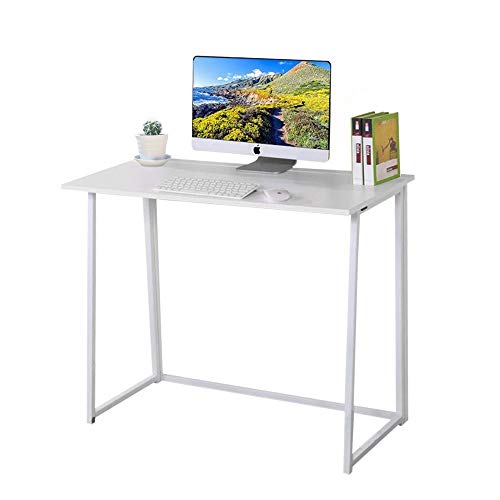 YOLEO faltbar Schreibtisch, Klapptisch Computertisch Bürotisch Arbeitstisch Basteltisch für Home Office (Weiß)
